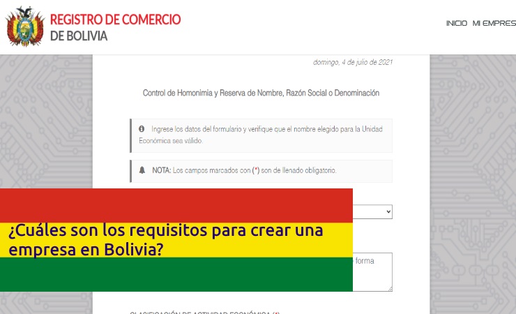 requisitos crear empresa bolivia